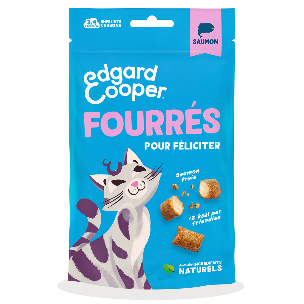 Friandises pour chat, fourrés au saumon - 60g