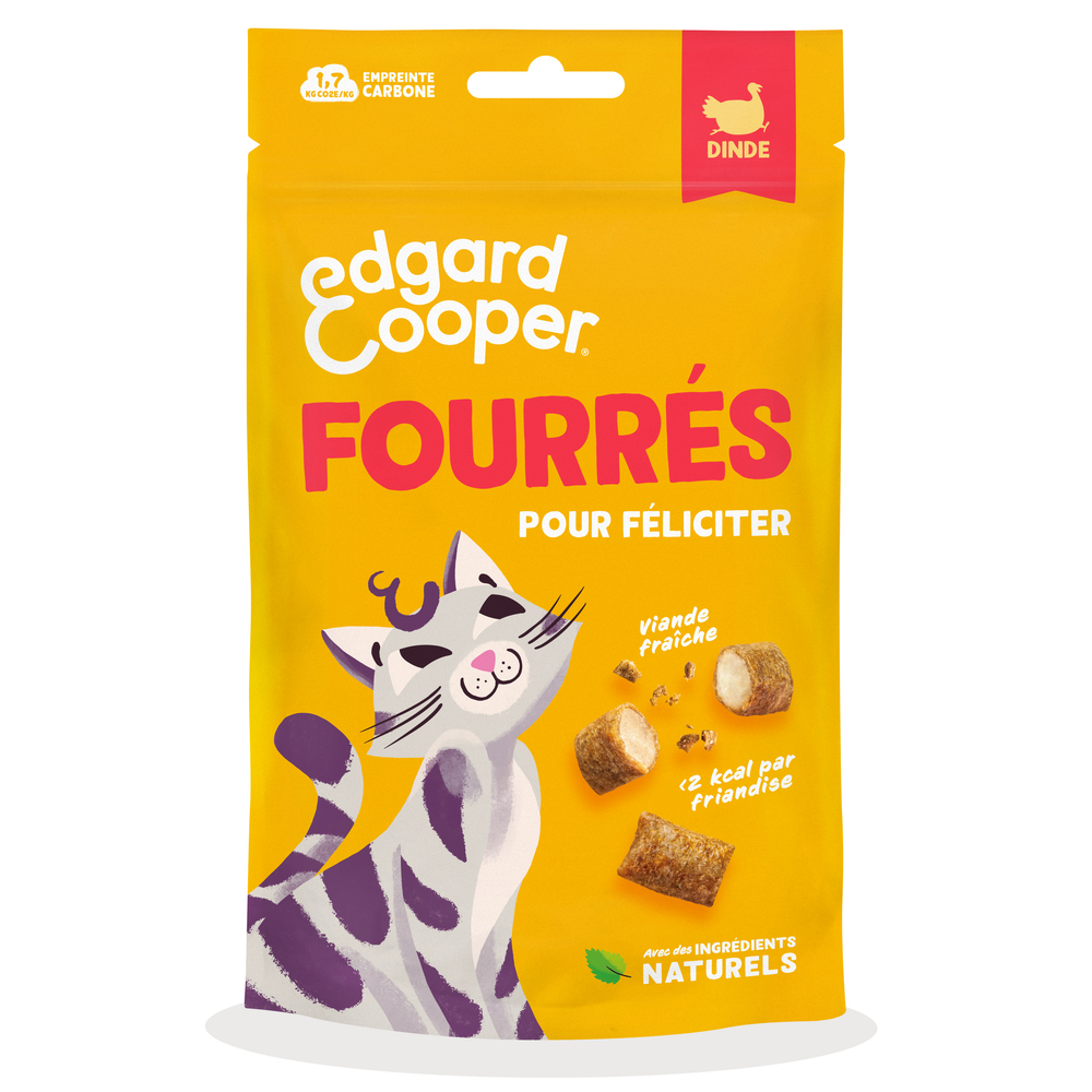 Friandises pour chat, fourrés à la dinde - 60g