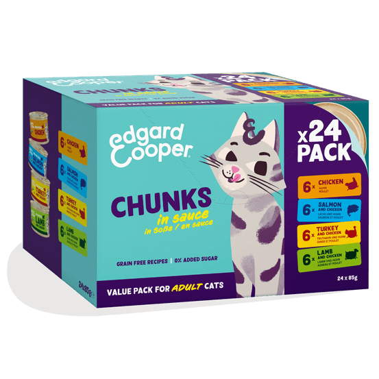 Pâtées pour chat, multipack poulet/saumon/agneau/dinde - 24x85g