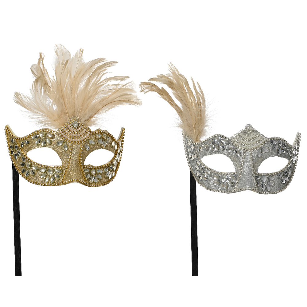 Masque de Noël, coloris doré ou argent - L.17cm