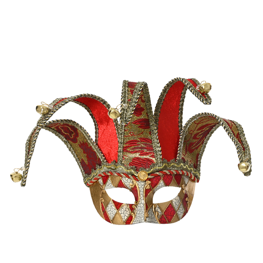 Masque de Noël, coloris rouge/doré - L.38cm