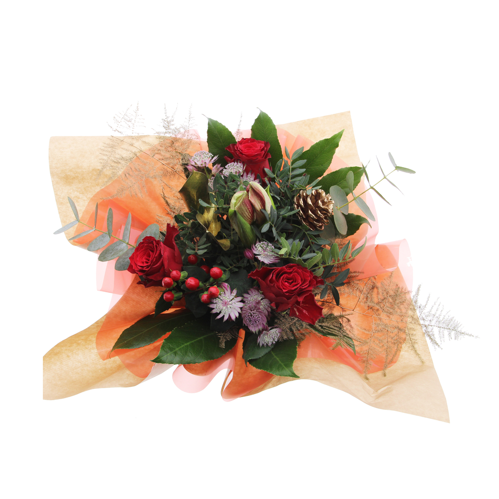 Bouquet de fleurs ‘’ Bulle’’ rouge – 17 tiges