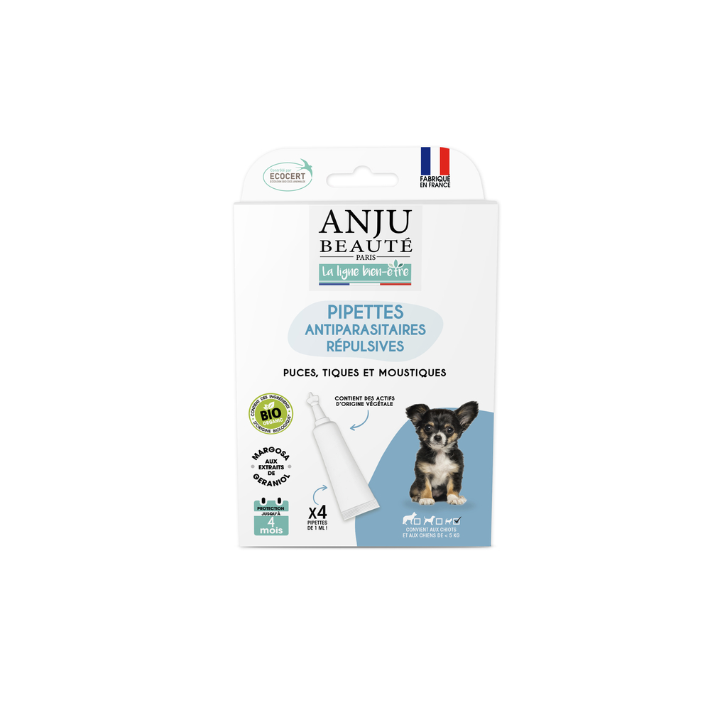 Pipettes antiparasitaires répulsives bio x4 - Chiot /chien <lt/> 5kg