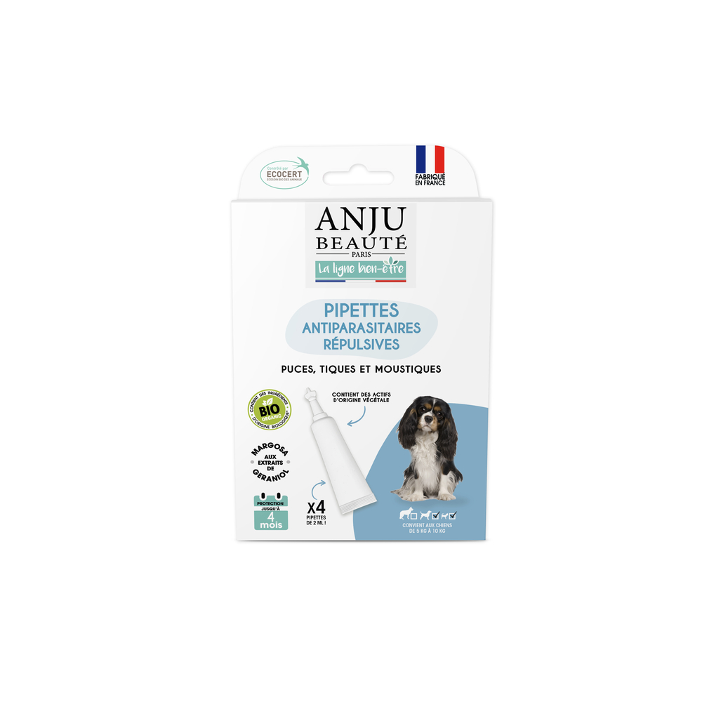 Pipettes antiparasitaires répulsives bio x4 - Chien de 5 à 10kg 