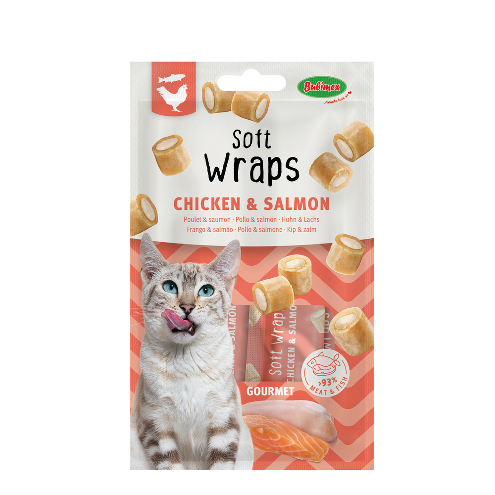 Friandises pour chat, soft wraps au saumon x3