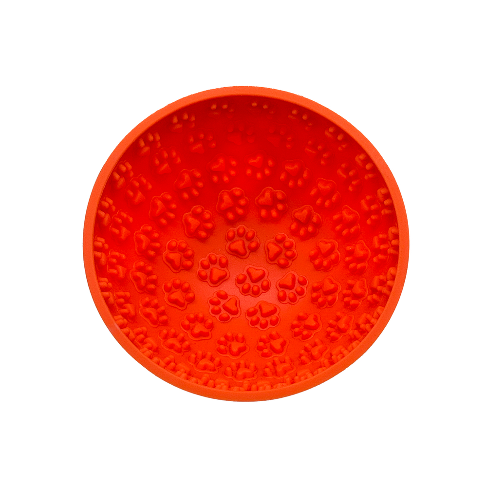 Bol à lécher 'Lick Paw' pour chien et chat, coloris orange - D.16cm