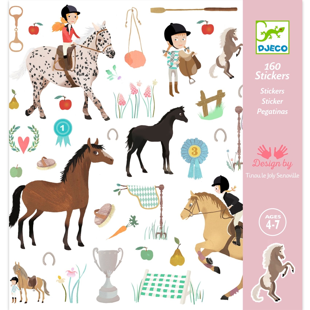 Stickers à coller 'Les chevaux' - x160 pièces