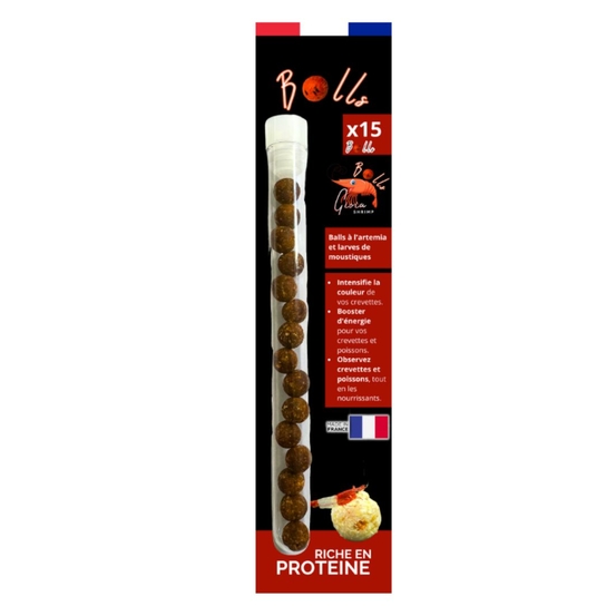 Billes pour crevettes à l'artémia et larves de moustiques - x15