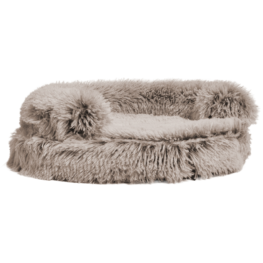 Sofa poilu pour chat et petit chien, coloris beige - L.45cm