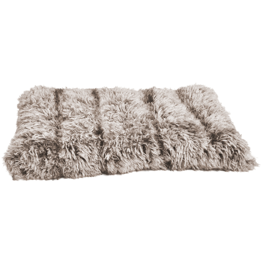 Matelas Roll poilu pour chien et chat, coloris bicolore beige - M