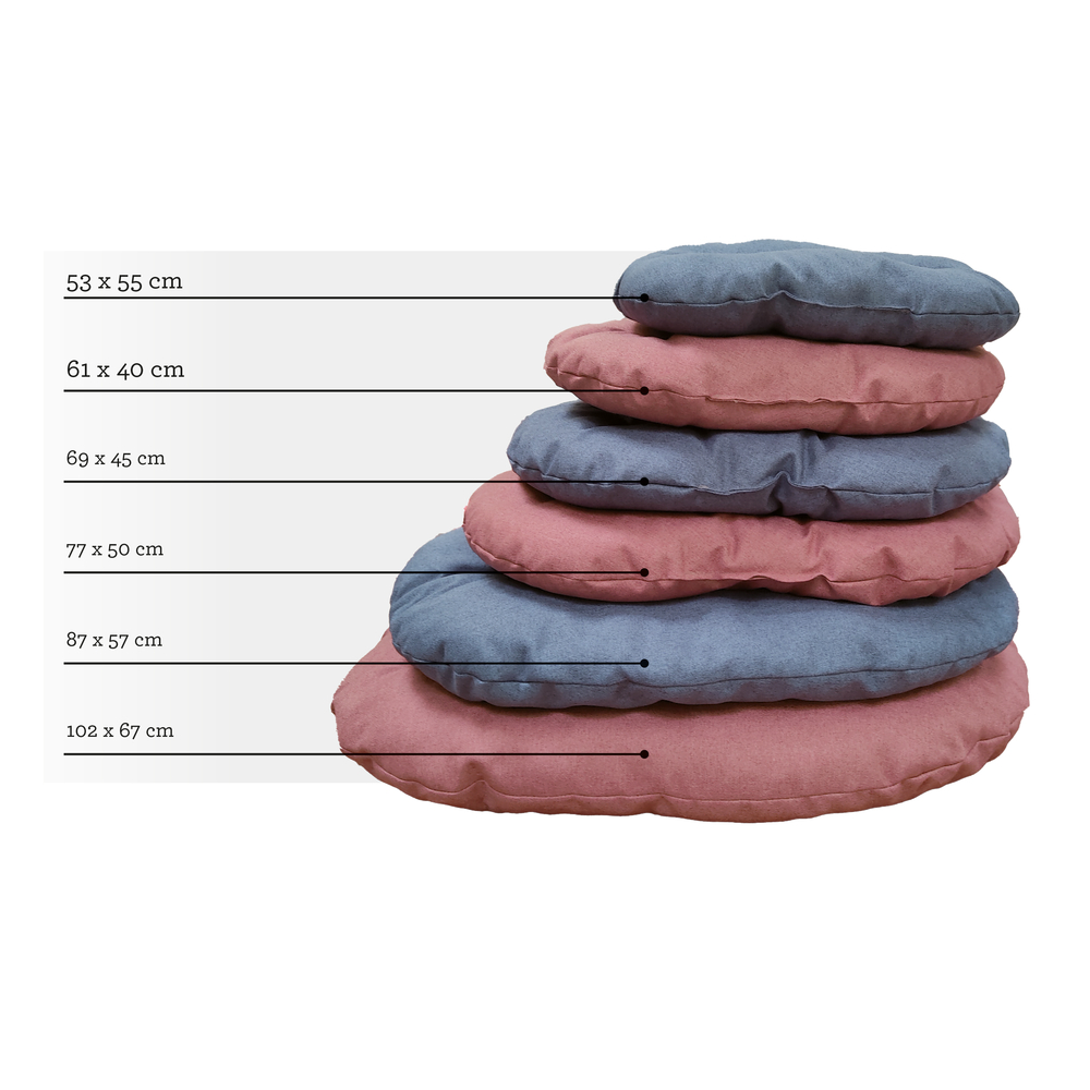 Coussin pour chien ovale Hydro gris 77x50cm