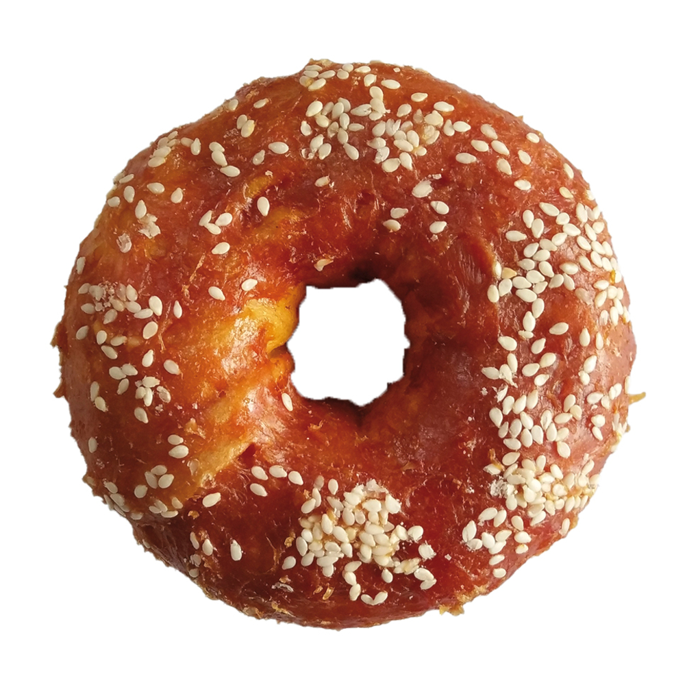 Friandise pour chien : bagel au poulet - 7cm 