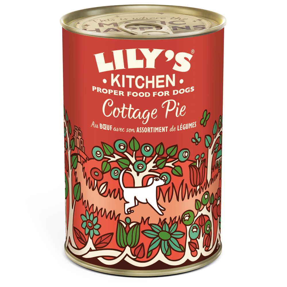 Pâtée pour chien : Cottage pie, bœuf et assortiment légumes - 400g