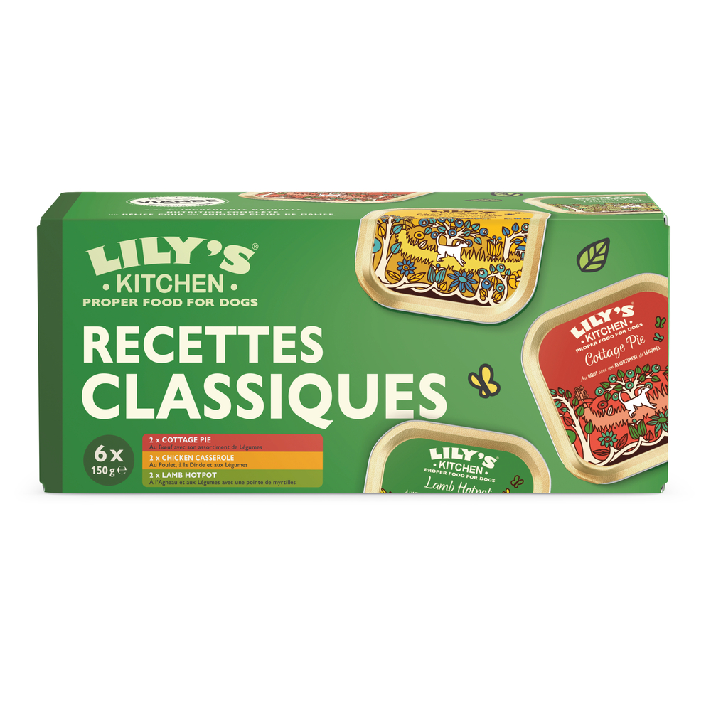 Pack recettes classiques, terrines et pâtées pour chien - 6x150g