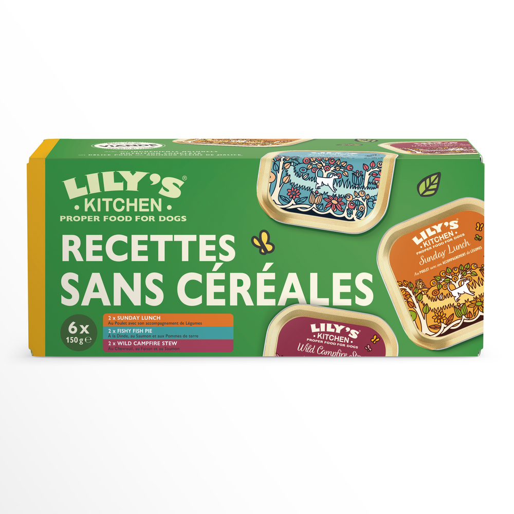 Pack recettes sans céréales, pâtées pour chien - 6x150g