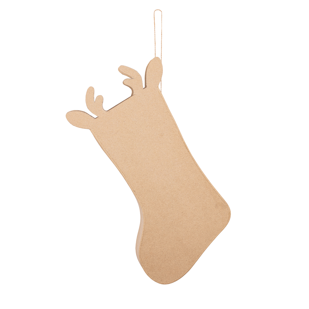 Chaussette de Noël à décorer DIY, coloris naturel - H.36cm