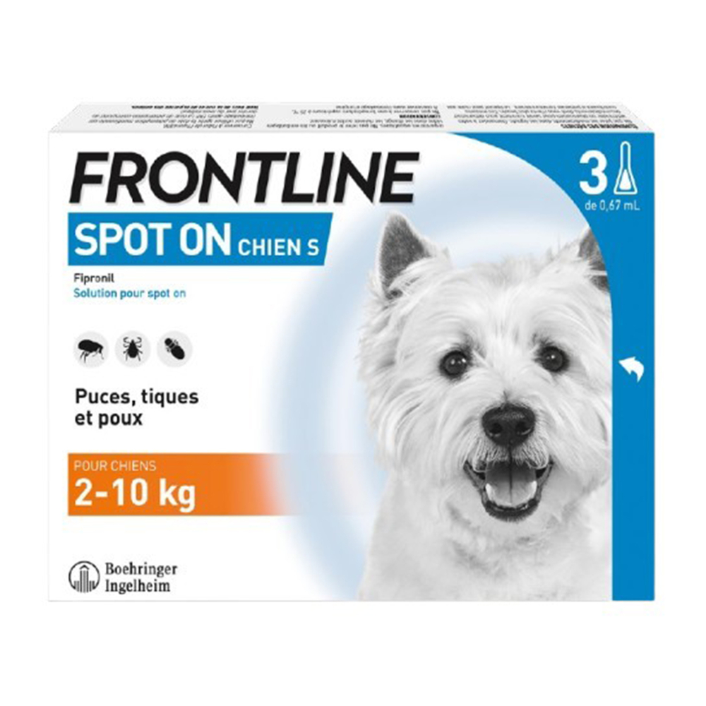 Antiparasitaire pour chien de 2-10kg - spot on 3x0,67ml