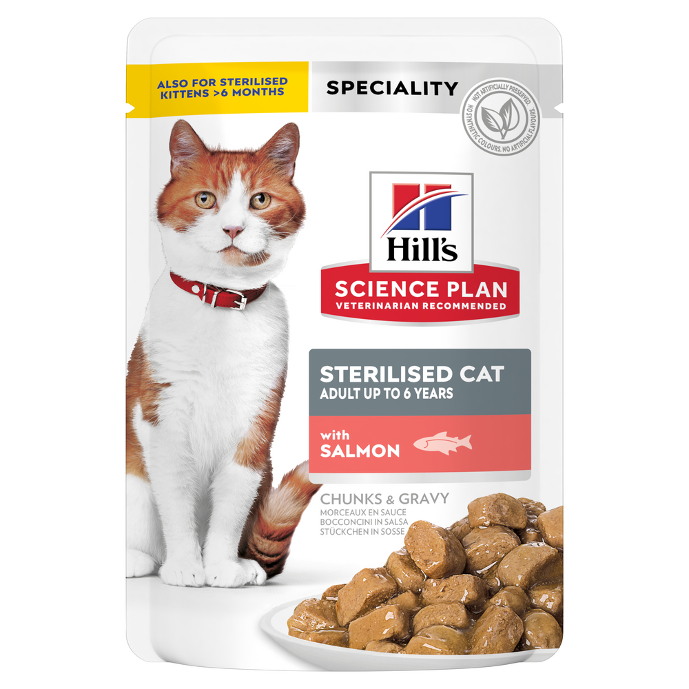Sachet repas pour chat stérilisé, au saumon - 85g