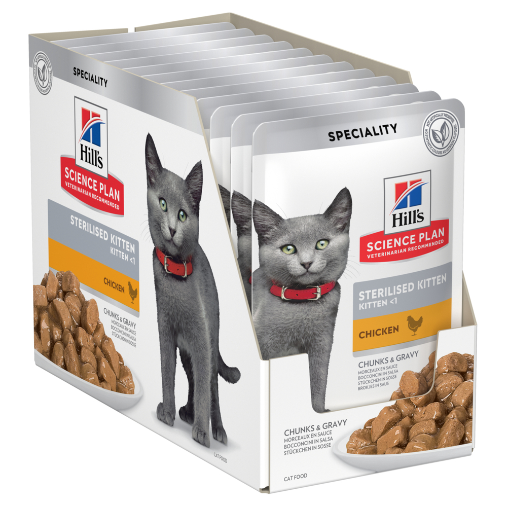 Pack sachets repas pour chaton stérilisé, au poulet - 12 X 85g