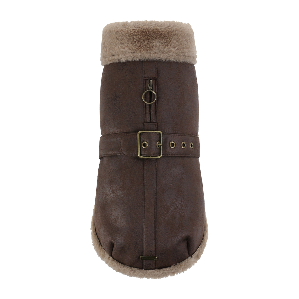 Manteau rétro Bombardier pour chien, coloris marron - Taille 40
