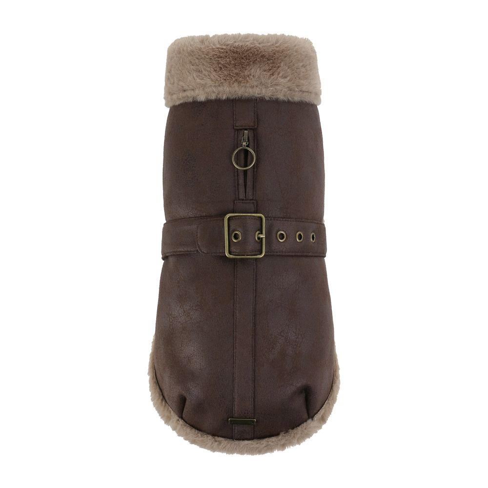 Manteau rétro Bombardier pour chien, coloris marron - Taille 42