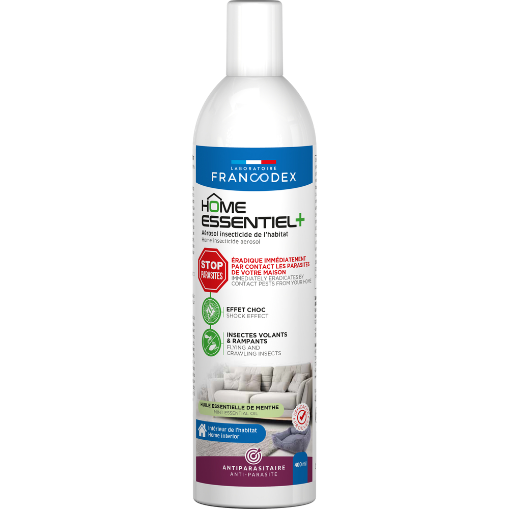 Aérosol insecticide de l'habitat : Home essentiel+ - 400ml 