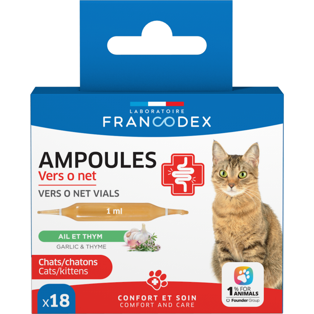 Ampoules, Vers o net pour chat 18x1ml