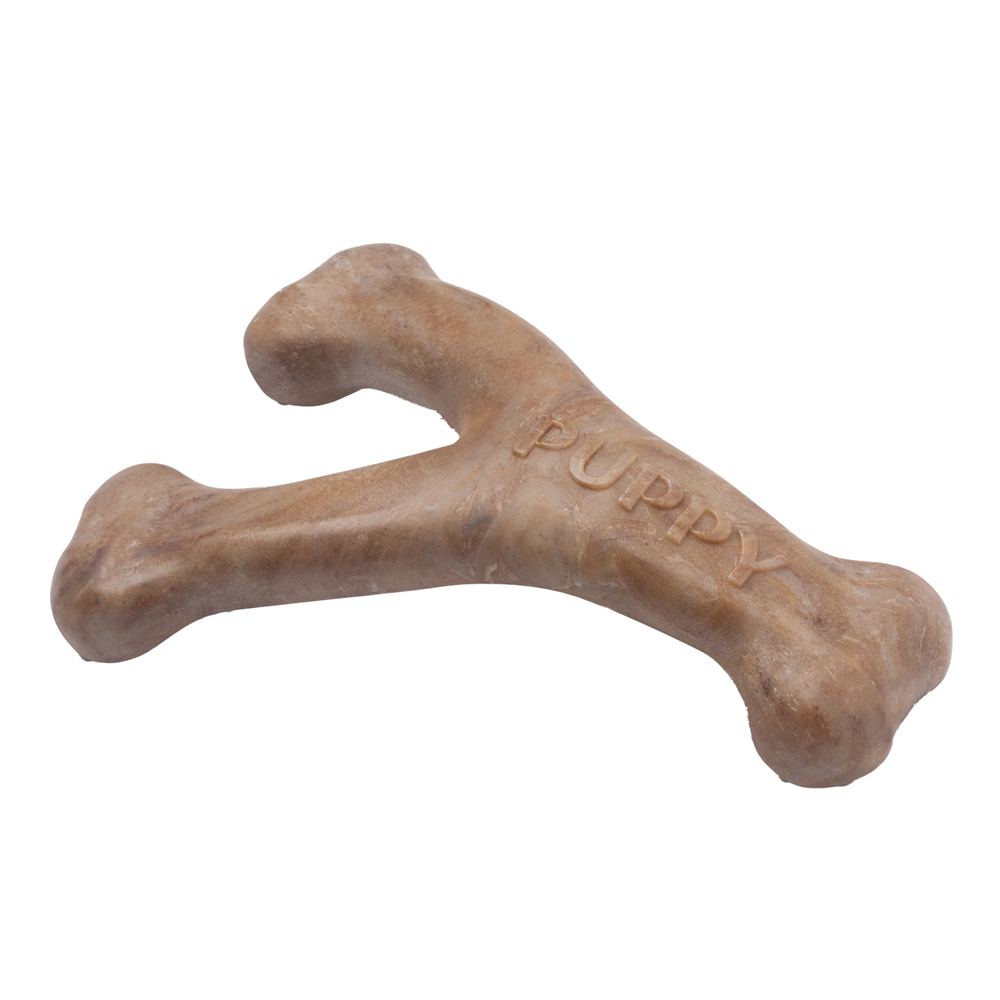 Jouet pour chiot, dental wishbone bacon S