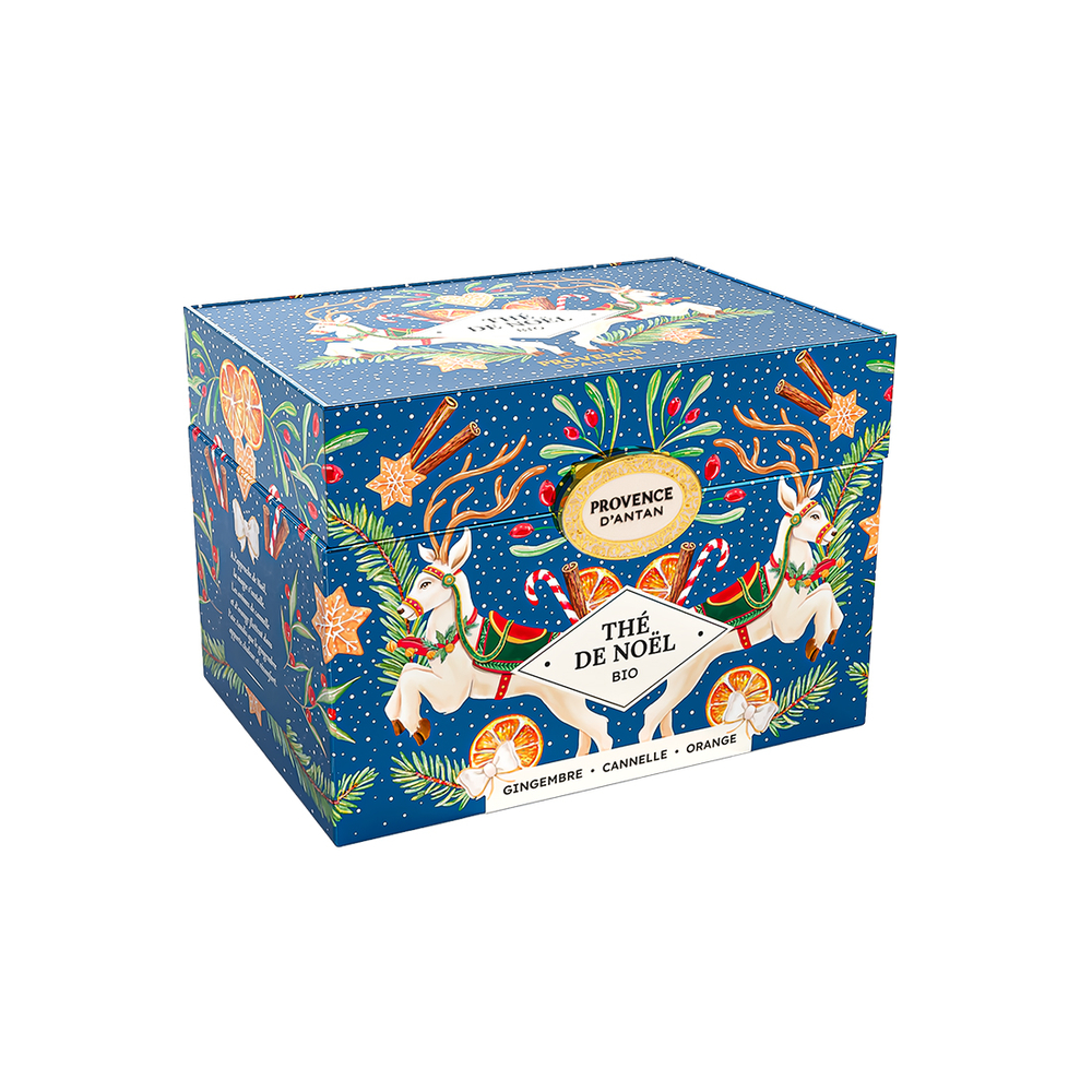 Coffret thé de Noël bio, gingembre & cannelle - 20 sachets
