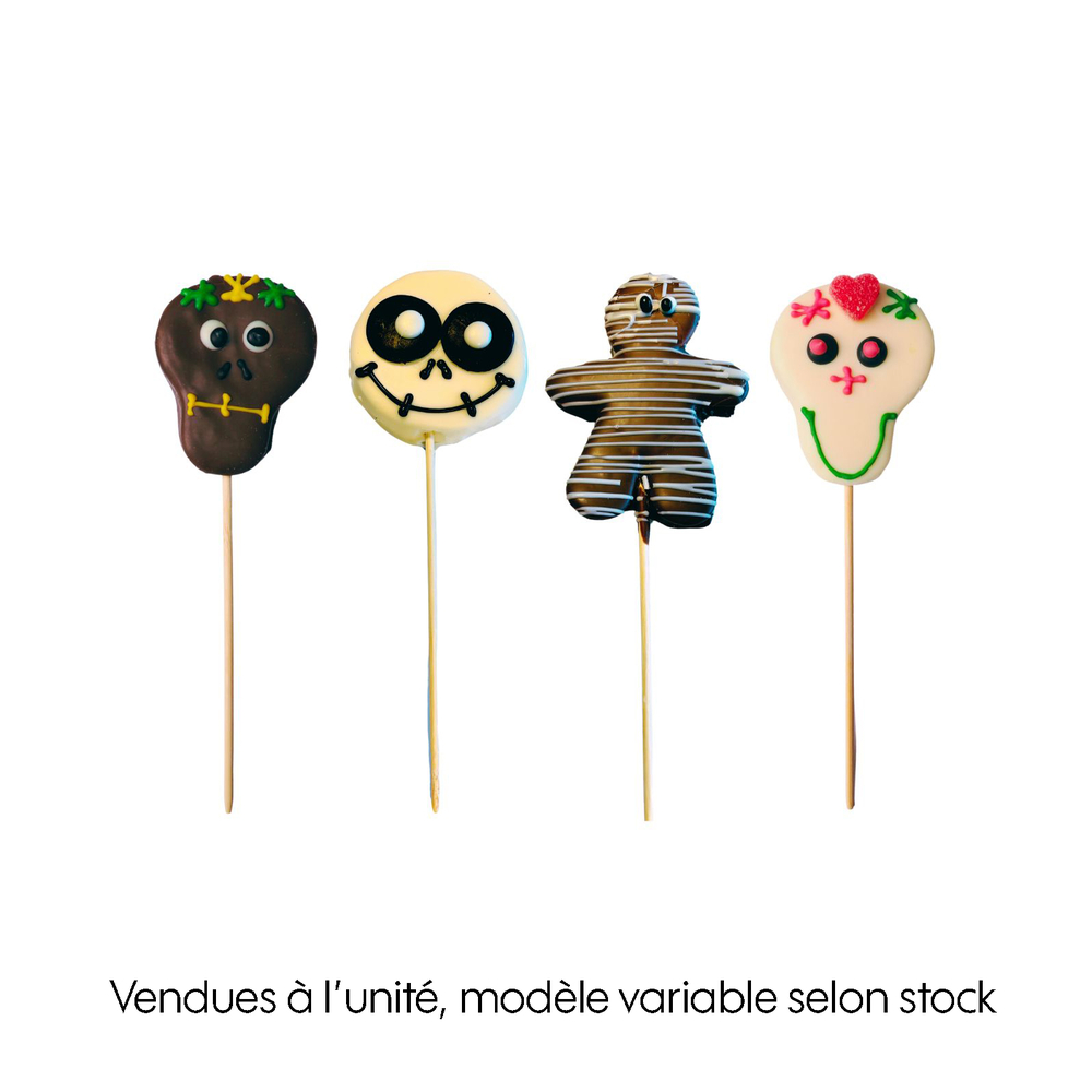 Brochette Halloween Boo'chettes : guimauve enrobée de chocolat - 30g