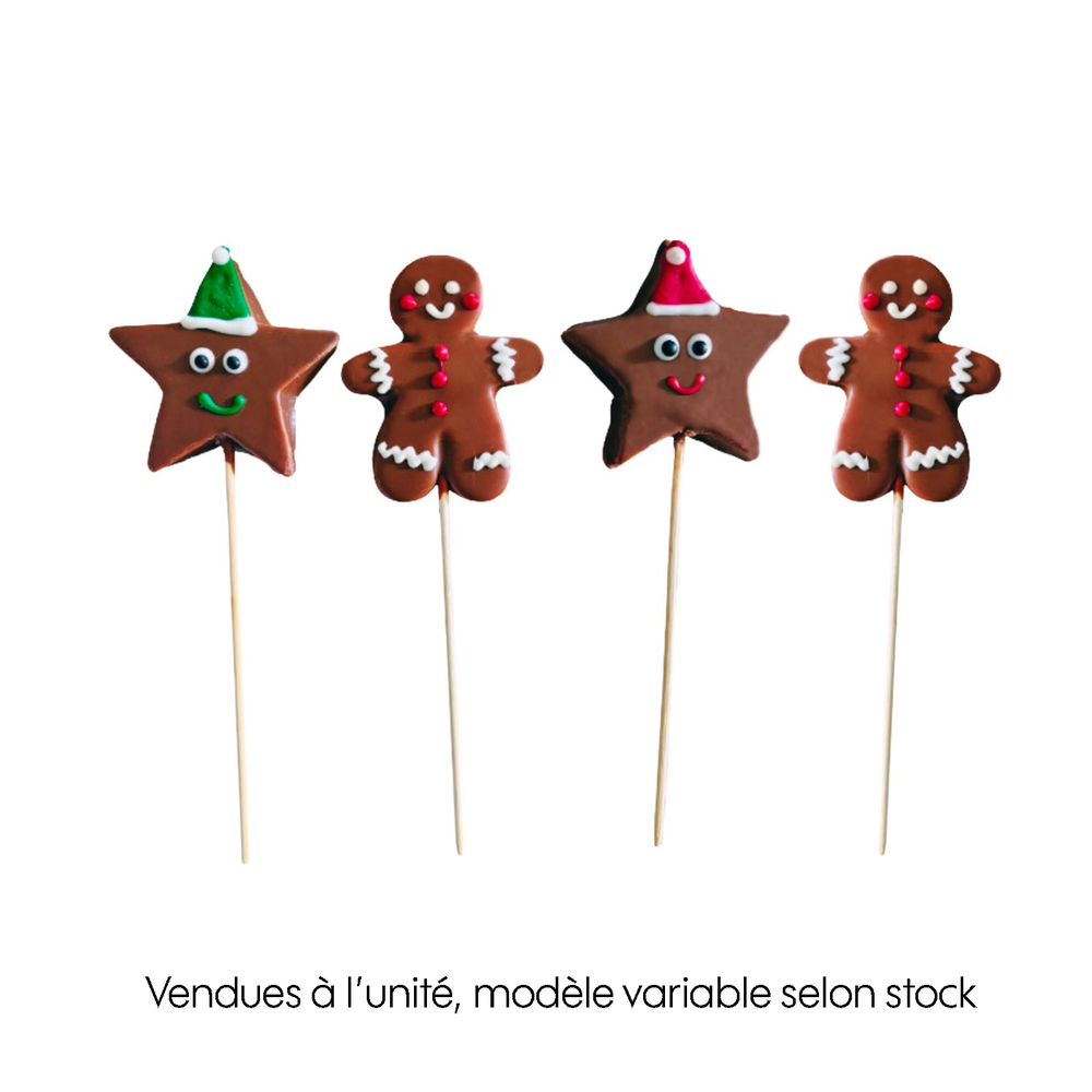 Brochette guimauve en chocolat au lait : complices du Père Noël - 30g