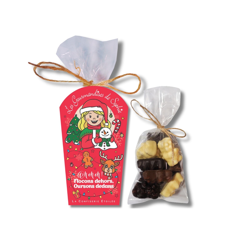 Pot magique : guimauves oursons aux 3 chocolats - 160g