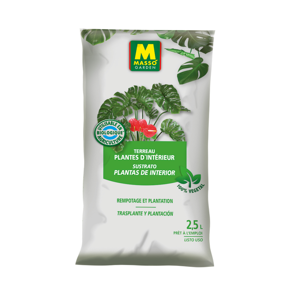 Terreau végétal pour plantes d'intérieur - 2,5L