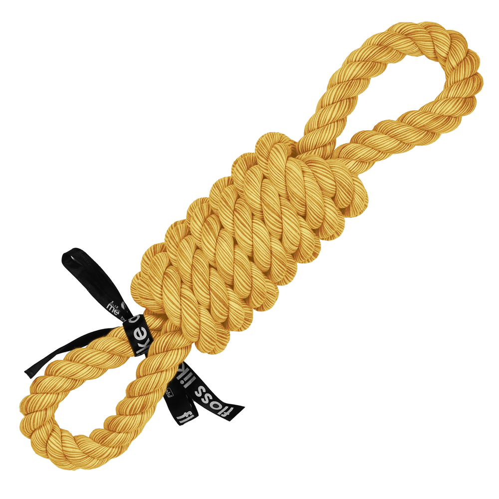 Jeu pour chien, corde à 2 boucles 'Tug life', coloris jaune - L.42cm