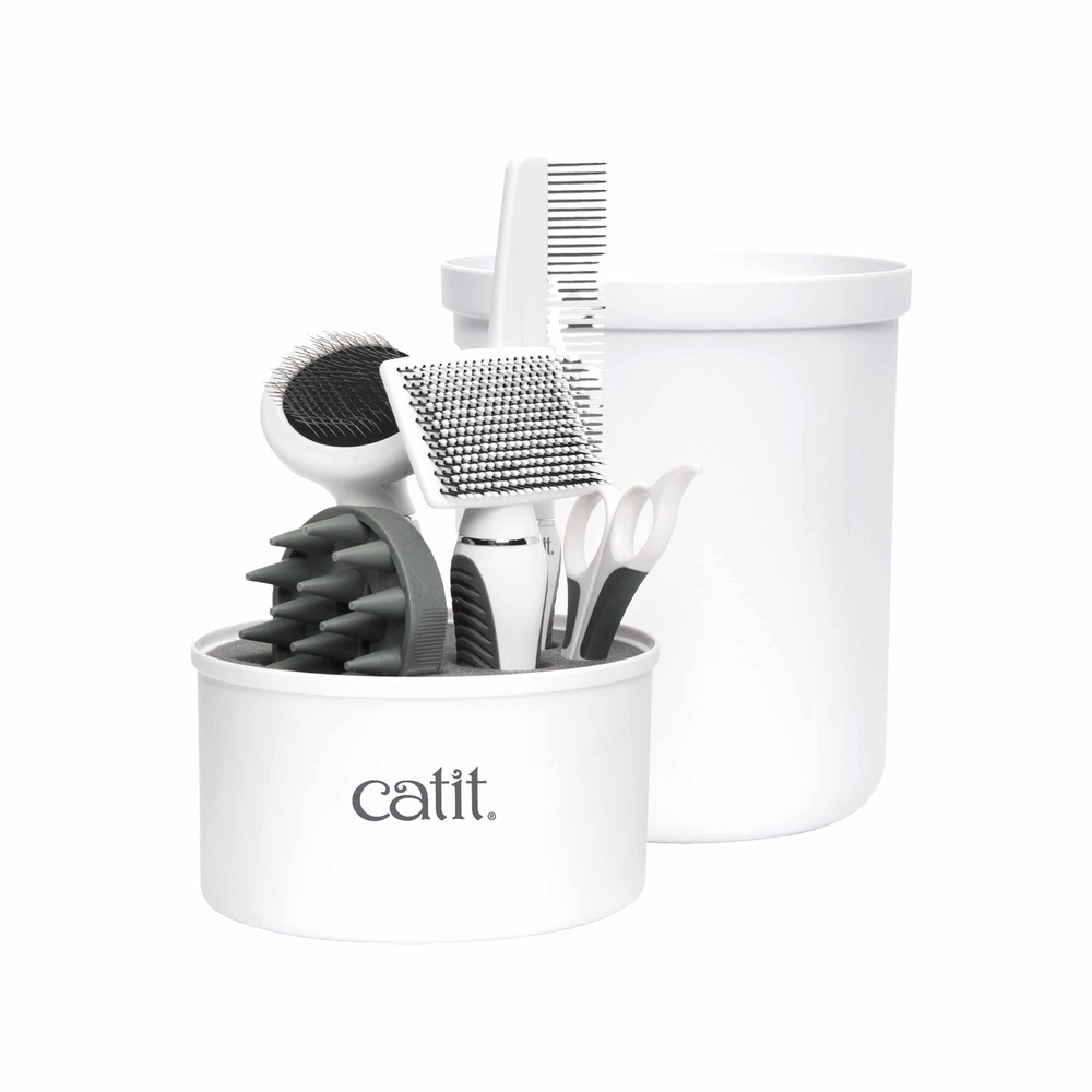 Kit toilettage pour chat : Shorthair Grooming, coloris blanc - 14x24cm