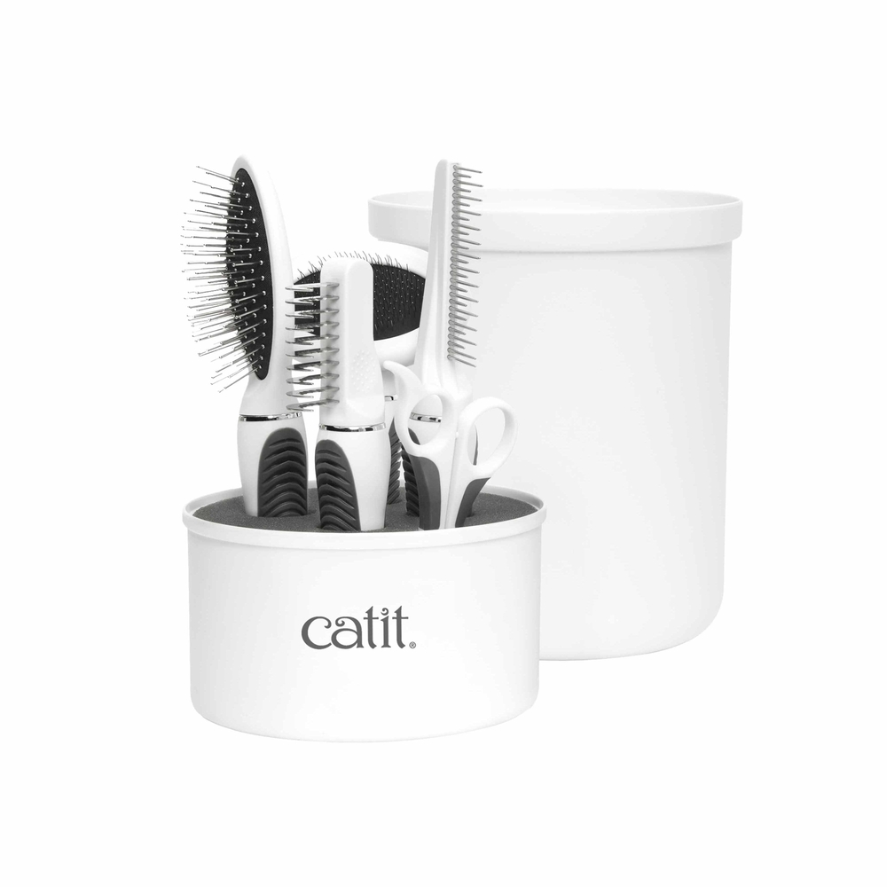 Kit toilettage pour chat : Longhair Grooming, coloris blanc - 14x24cm