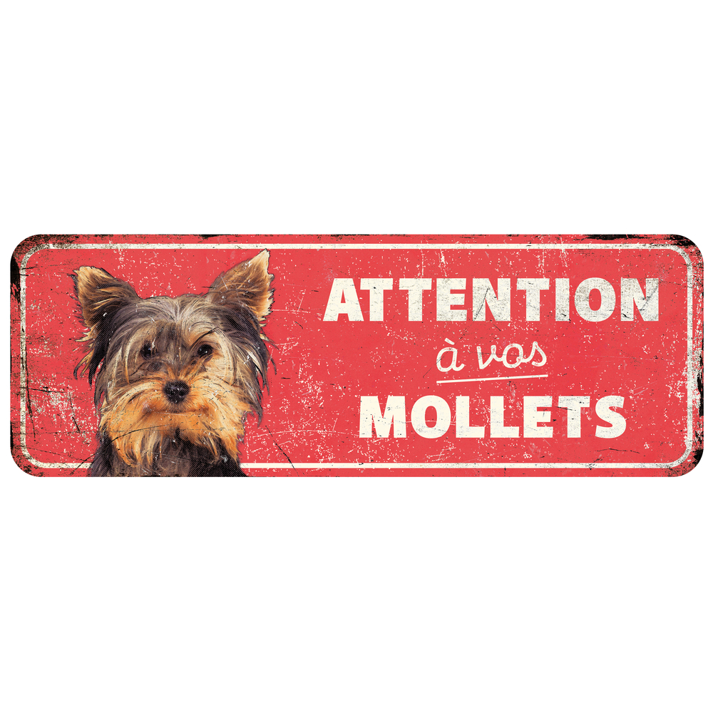 Panneau d'avertissement terrier fr. 40x13x0,3cm rouge
