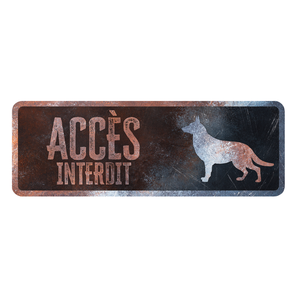 Panneau d'avertissement German Shepherd 40x13x0,3cm multicolore