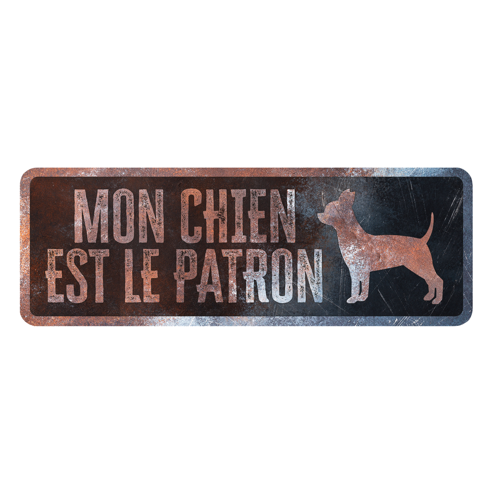 Panneau d'avertissement Chihuahua Français 40x13x0,3cm multicolore