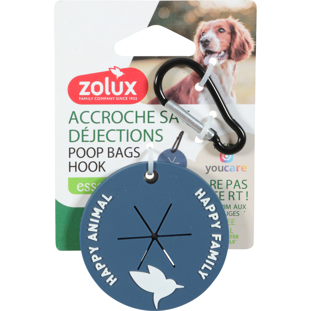 Accroche sac à dejections pour chien bleu marine
