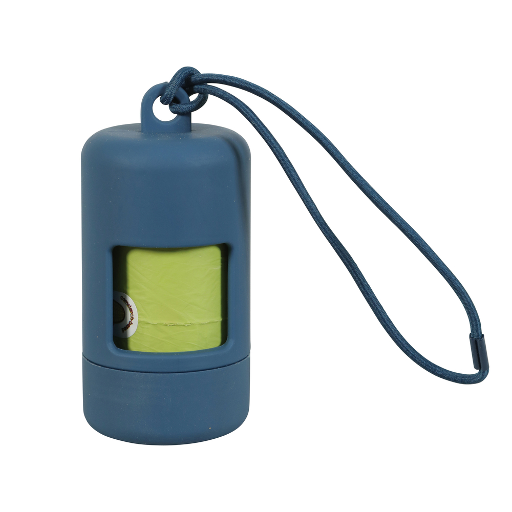 distributeur de sacs à déjections pour chien bleu marine