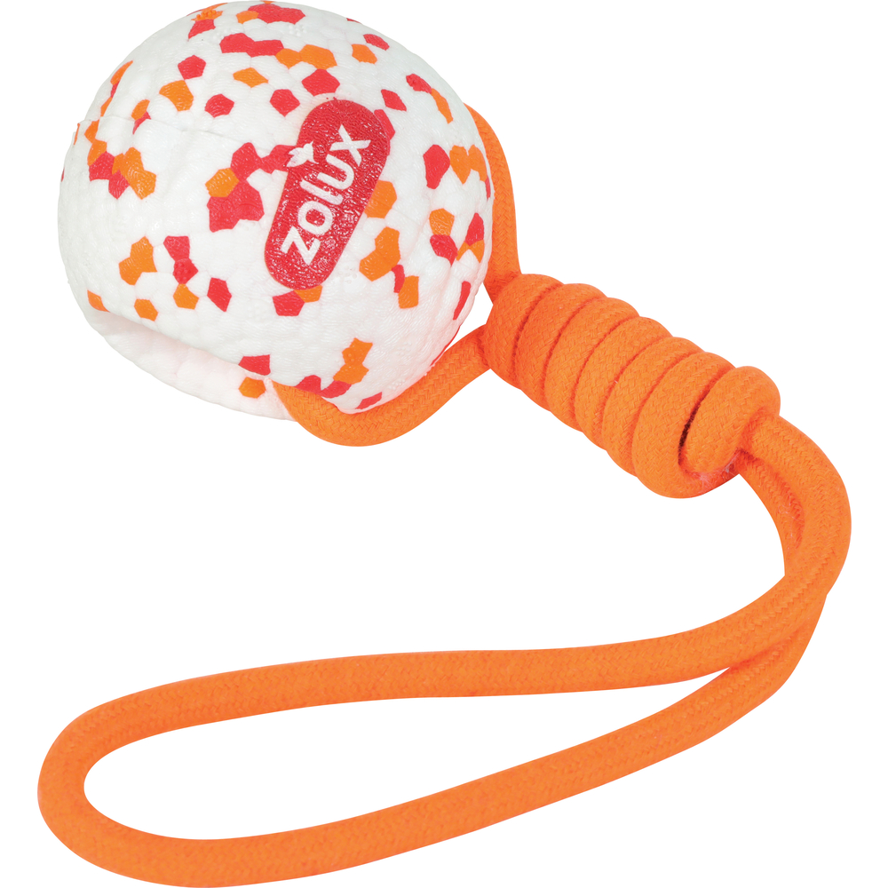 Jouet pour chien, balle avec corde 7,5cm