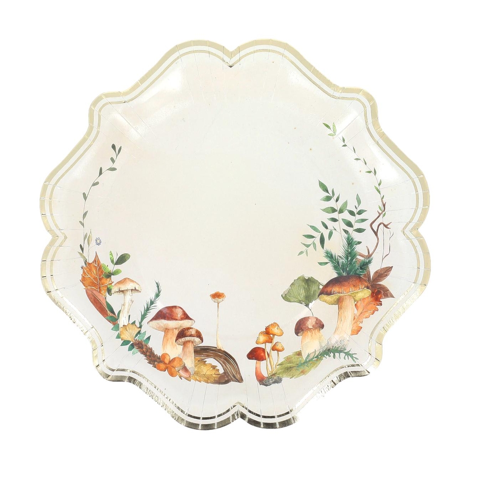 8 assiettes en carton : 'promenade d'automne', coloris mixte - D.23cm