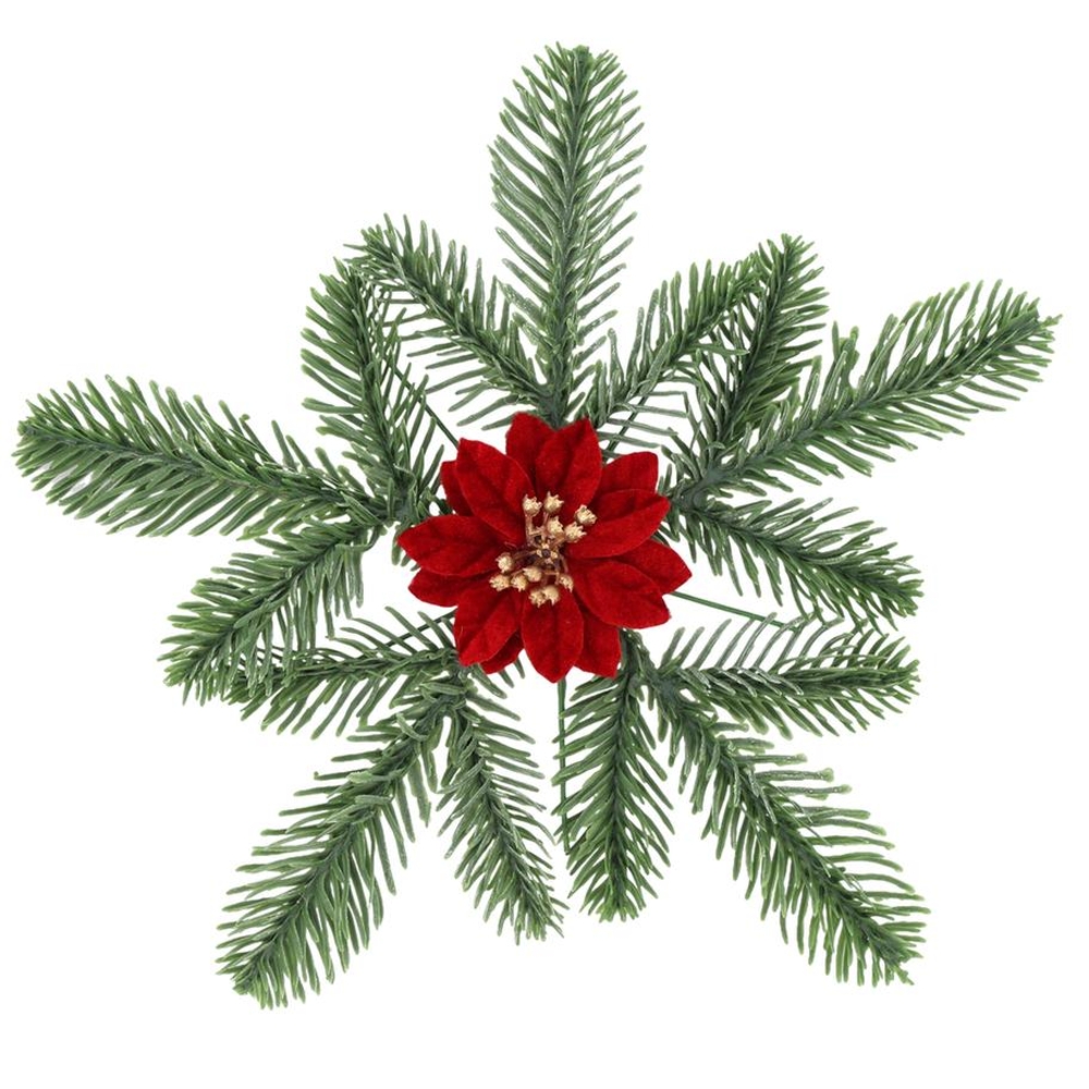Décoration de Noël neige poinsettia, coloris mixte - D.23cm