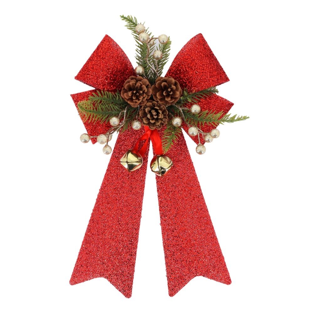 Décoration de Noël, nœud pomme de pin, coloris rouge