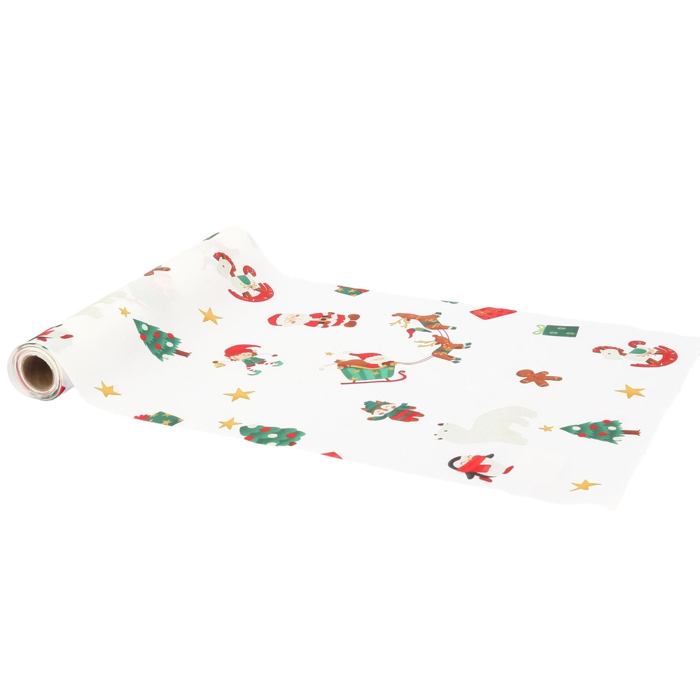 Décoration de Noël, chemin de table en tissu, coloris mixte