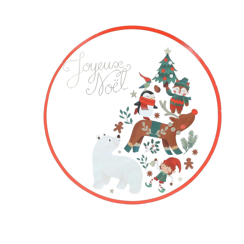 8 assiettes 'Conte de Noël', coloris blanc - D.23cm