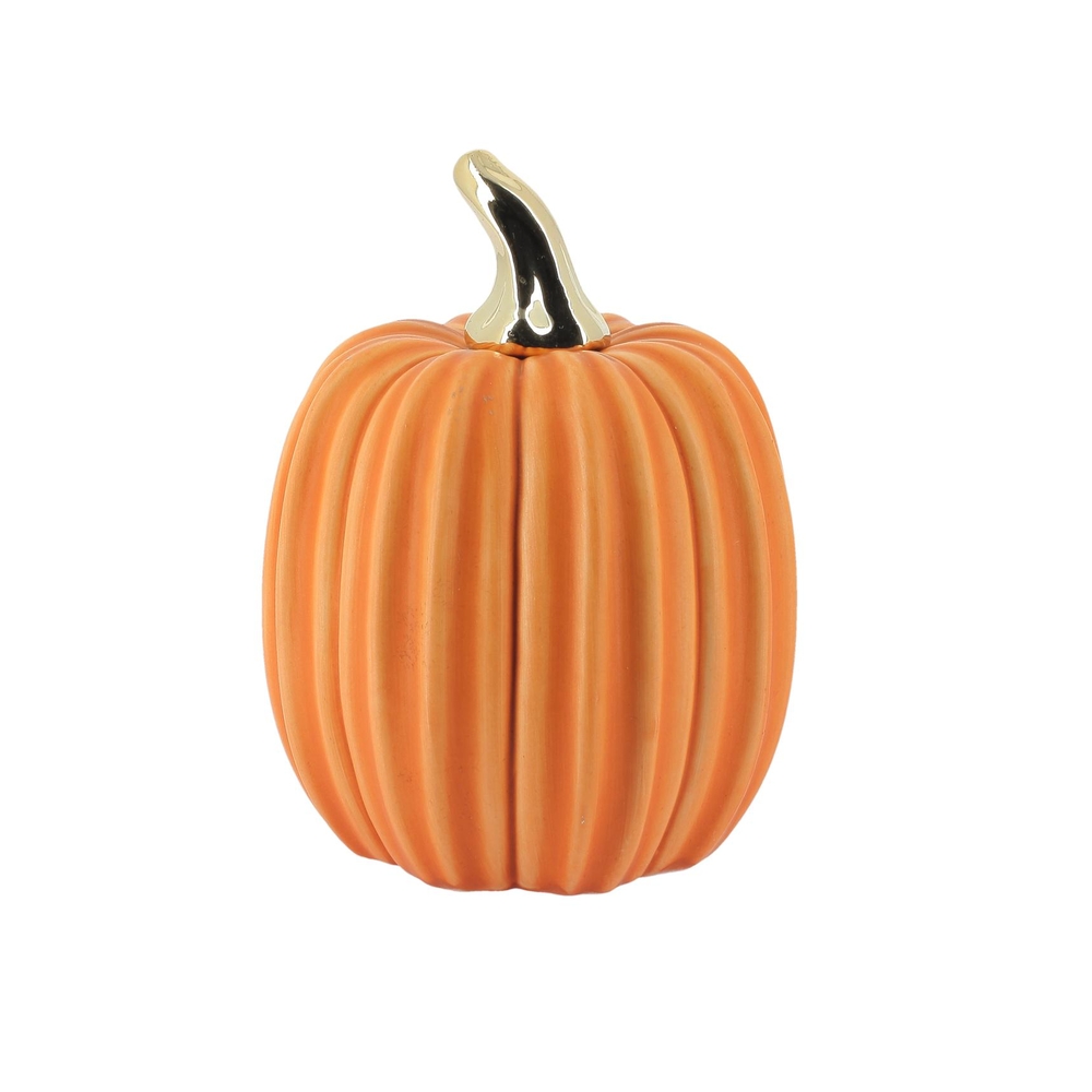 Citrouille d'Halloween, coloris orange/or - D.10xH.13cm