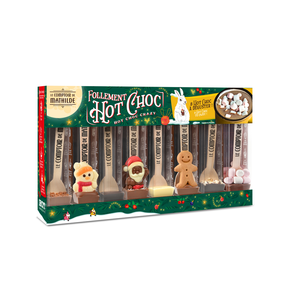 Coffret chocolat chaud de Noël '8 Hot Choc' - 8x30g