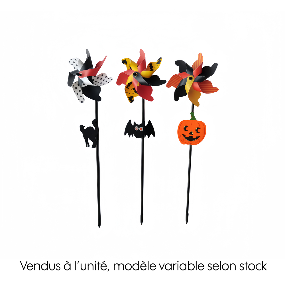 Moulin à vent Halloween, plusieurs modèles disponibles - H.69cm